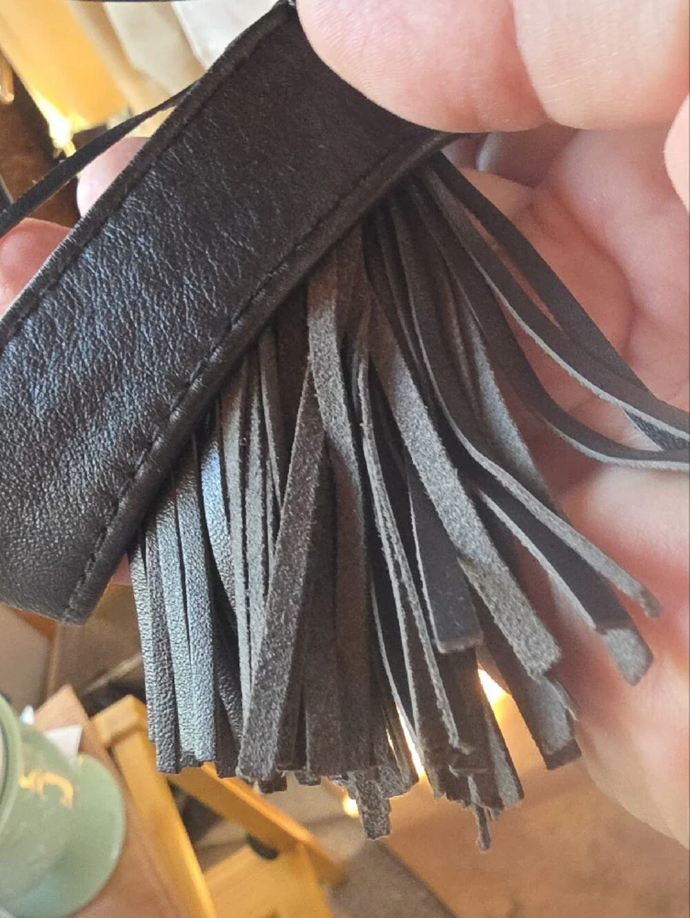 Black Woven Leather Sling Bag - Ganson